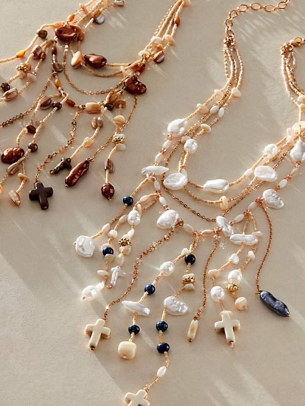 FREE PEOPLE x ARIANA OST Something Beautiful Necklace with Mother of Pearl NWT - Picture 2 of 8